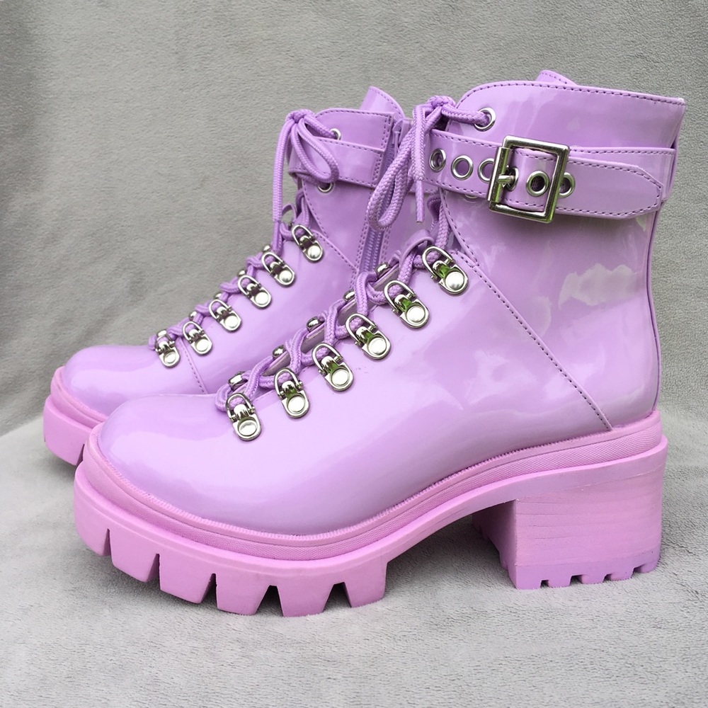 Jeffrey Campbell Czech Boots Lilac Purple 6.5 - Picture 2 of 8